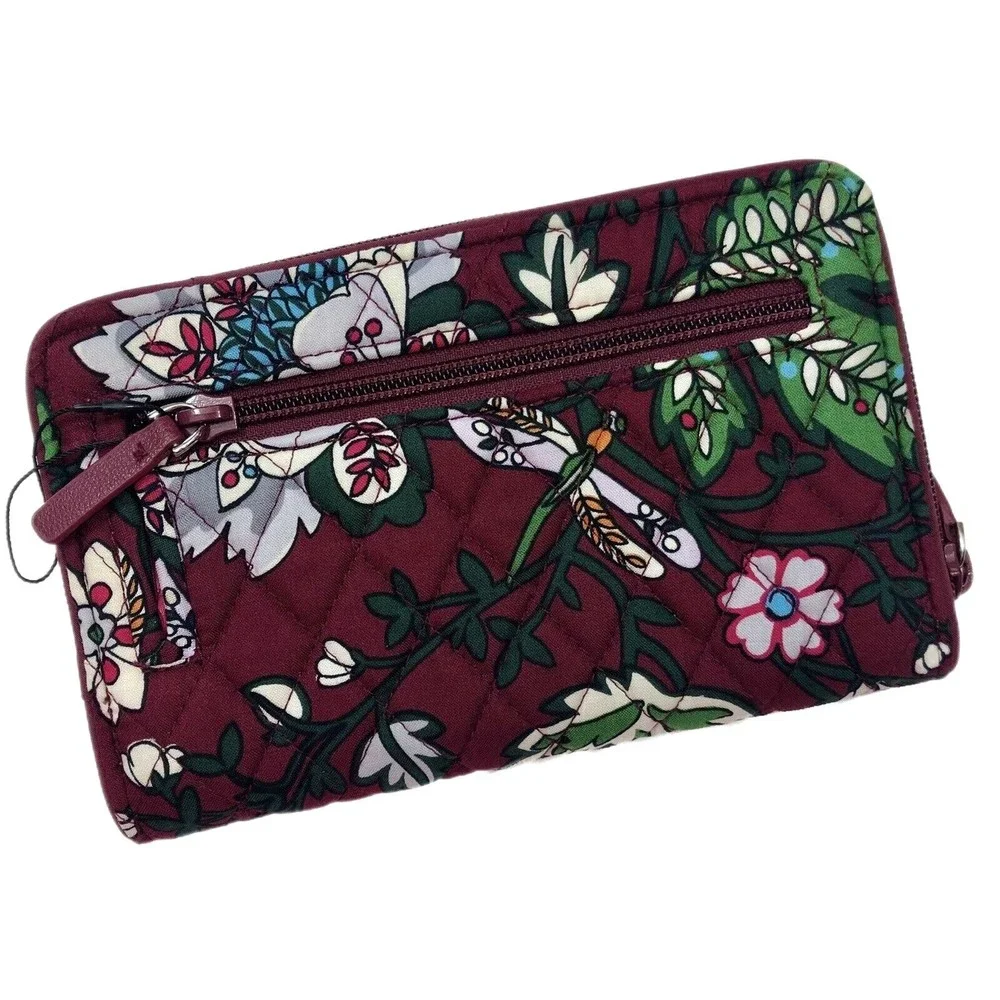 Vera Bradley Turnlock Wallet in Bordeaux Blooms - Picture 2 of 5